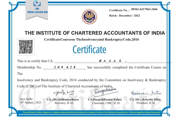 CIBC course certificate