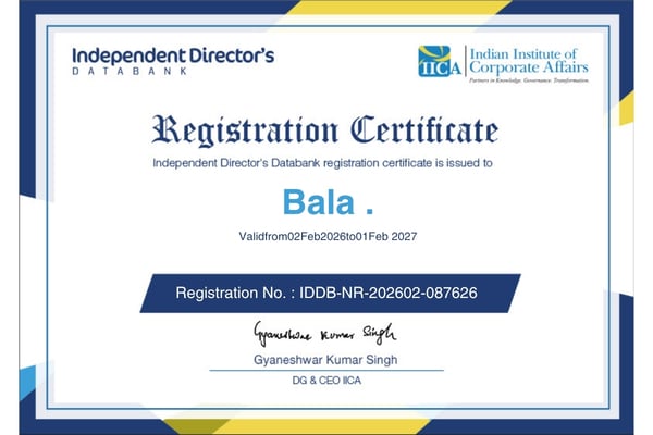 IICA Registration Certificate